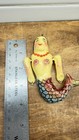 Vintage Ceramic Mermaid Figurine Hand Painted Folk Art Wall Hanging Ornament