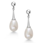 Cultured Freshwater Pearl Drop Dangle Earrings For Women   925 Sterling Silver