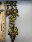 2 Vintage Ornate Solid Brass Sculpture Wall Mount Flower Motif Decoration  89 