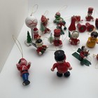 Lot Of 30  Vintage Miniature Wooden Christmas Ornaments Hand Painted Some Broken