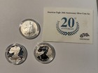 2006 American Eagle 20th Anniversary  3  Coin Silver Set Ogp coa