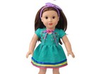 Embroidered Skirt Dress   Hairband Set Made For 18   American Girl Doll Clothes