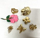 Estate Find Vintage Costume Jewelry Lot Of 7 Brooches Pins