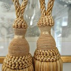 Vintage Gold Braided Rope Curtain Tiebacks Pair Large Tassels Drapery Holdbacks
