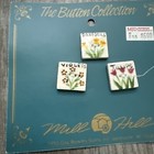 The Button Collection Mill Hill Ceramic Buttons Vintage 1993 Flowers Tulips New
