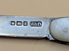 Antique Mother Of Pearl   Sterling Silver Folding Fruit Knife   English   C1915