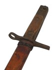 Original Wwii Japanese Last Ditch Military Bayonet Flat Blade Wooden Scabbard