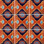 Mexican Tile Folk Art Handmade Talavera Backsplash Handpainted Mosaic   C275