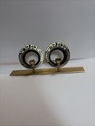 Vintage Round Brass Shabbat Kodesh Sabbath Candleholders Israel Judaica Rare