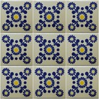 Mexican Tile Talavera Tiles High-quality Hand Painted Blue Flowers Tile T-28