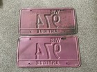 Rare 1980 s 1981 Wisconsin Historic Vehicle License Plate Plates Pair Low Digit