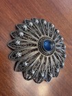 Vtg Egyptian Hallmarked 900 Silver Filigree 3 75    Brooch - 1938 Alexandria 24 9g