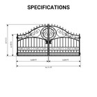 14x8 Ft Heavy Duty Steel Dual Swing Driveway Gate  Weatherproof  eu Style