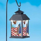 Solar Powered Soaring Eagle   Usa Flag Patriotic Lantern W  Shepherd s Hook
