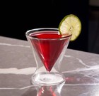 Double Walled Ring Base Stemless Martini Glasses - Set Of 4