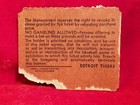 1960s Detroit Tigers Game Ticket Stub Denny Mclain Signed Inscribed Vtg