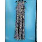 Nic zoe Women Blue Yellow Kaleidoscope Mosaic Print Sleeveless Maxi Dress Large