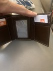 Timberland Men s Hunter Brown Genuine Leather Trifold Wallet With Id Window  Nib