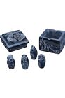 Rare Ancient Egyptian Antique Box 4 Canopic Jar Isis Eye Of Horus Winged Scarab