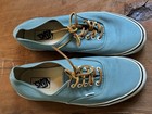 Vans Men   s Blue Canvas Low Top Lace-up Sneakers Solid Rubber Sole