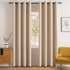 Room Darkening Curtains Thermal Insulated Black Out Drapes Solid Window Treat   