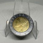 1982 Italy 500 Lire Coin First Year Bimetallic Italian Republic Good Cond  Shiny