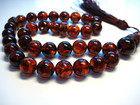 Islamic Prayer Beads Pressed Cognac Genuine Baltic Amber 33 Beads 25 3 G     