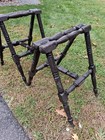 Antique 1860-1880s Pair Of Funeral Walnut Folding Casket Coffin Stands