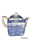 Vintage Square Tavern Blue Delft Style Floral Ceramic Teapot Read