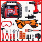 Kids Tool Set 24pcs Pretend Play Construction Belt Electric Drill Toy Gift     