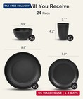 Quatish 24 Piece Plates And Bowls Sets For 6  Unbreakable Dinnerware Sets  Dish