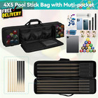Pool Cue Case 4x5 Holds 4 Butts And 5 Shafts Billiard Cue Stick Carrying Case   
