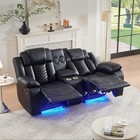 Reclining Loveseat 2-seater Sofa Set W  Cupholder   Storage  Bluetooth Speaker