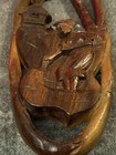 Antique Vintage Cedar Hand Carved Filipino Chinese Art 15 Inches Heavy Rare Ooak