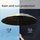 Upf 50  Uv Sun Umbrella Automatic Windproof Folding Compact Travel Parasol Rain