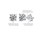 925 Sterling Silver Earrings Cubic Zirconia Round Stud Earrings Men Women