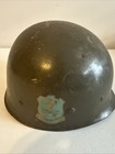 Vintage Children   s Army Helmet Military Green Plastic With Liner Made In Usa