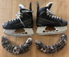 Bauer Supreme 160 Size Us Youth 12 5 Ice Skates W  Camo Blade Covers Pre Owned