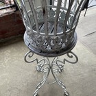 Vtg White Iron Ornate Plant Stand 33  Tall 16  Wide Pick Up Only