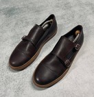 Jerold Wilton Double Monk Strap Men s Leather Shoes Made In Italy Brown Eur 43
