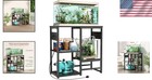 Elegant 5-10 Gallon Fish Tank Stand - Power Outlets   4 Tier Storage - Black