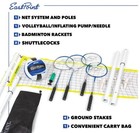 Eastpoint Sports 2-in-1 Volleyball And Badminton Set  Adjustable Height Net Set 