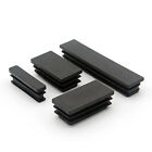 Rectangular Plastic End Caps Tube Inserts Blanking Ribbed Rectangle Plugs Black
