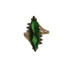 10k Yellow Gold Vintage Stone Ring Green Size 8 5  4 74g