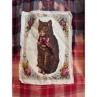 Upcycled reworked Flannel Shirt  Vintage Cat Patchwork  Cottage Core  Xs