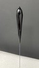 Antique Art Deco Black Faceted Glass Hat Pin 9    Long Dramatic Geometric Design