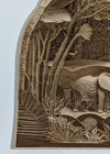 3d Laser Cut Wood Engraved African Savanna Elephant Scene Relief Carved 