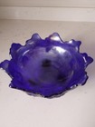 Large Imperial Carnival Glass Aurora Jewel Everglades Footed Centerpiece Bowl Ig