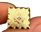 Vintage Gold Tone And Blue Enamel Masonic Tie Tack Square Compass
