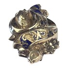 Antique Victorian Art Nouveau Brooch Enamel Rolled Gold Plate Repousse Floral   